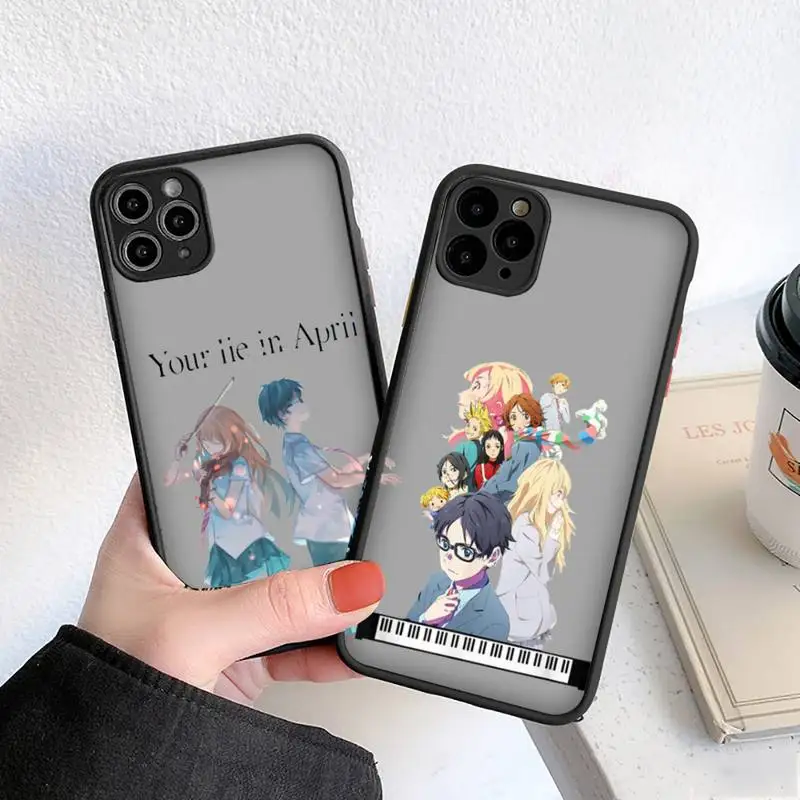 

your lie in april Phone Case For iphone 13 12 11 8 7 plus mini x xs xr pro max matte transparent cover