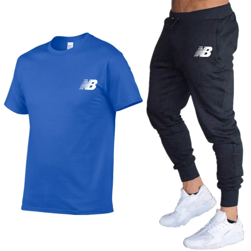 

New Sports Suit Summer Fall Fashion Short Sleeve Men's Clothes Printing Loose Leisure Set Tracksuit Men Two Piece Sport Pants