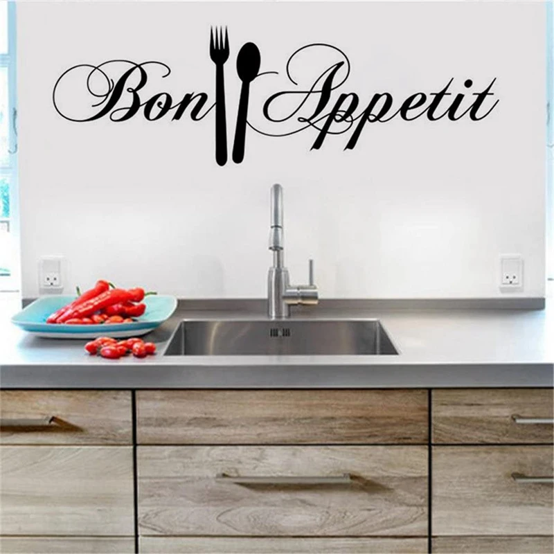 Life Phrase On The Wall Kitchen Sticker Detachable Waterproof Self-Adhesive DIY Decoration | Дом и сад