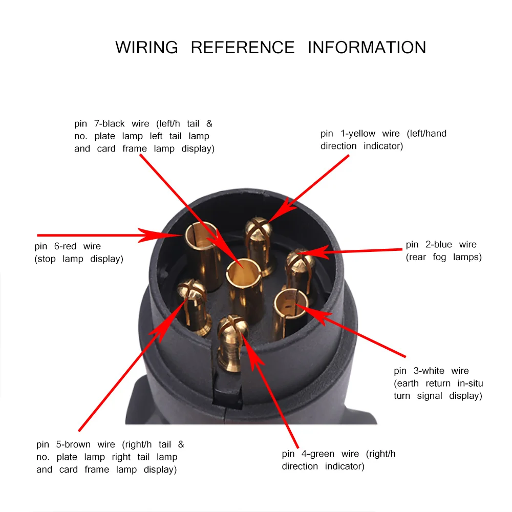 

Nylon Shell Anti-Wear Trailer Extension Cable Adaptor Durable Waterproof Trailer 7Pin To 7 Pin Lead Adaptor Towing Cable Adaptor