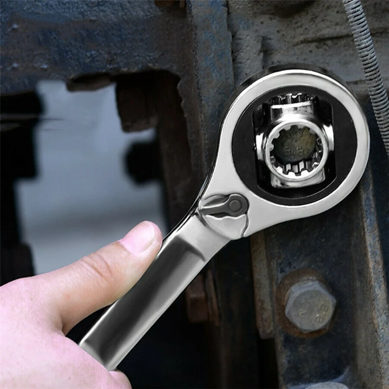 

Hot 8 in 1 Ratchet Handle Wrench Ratchet Sockets Switchable 8-19M Tiger Wrench Double Head Spanner Car Repair Hand Tools