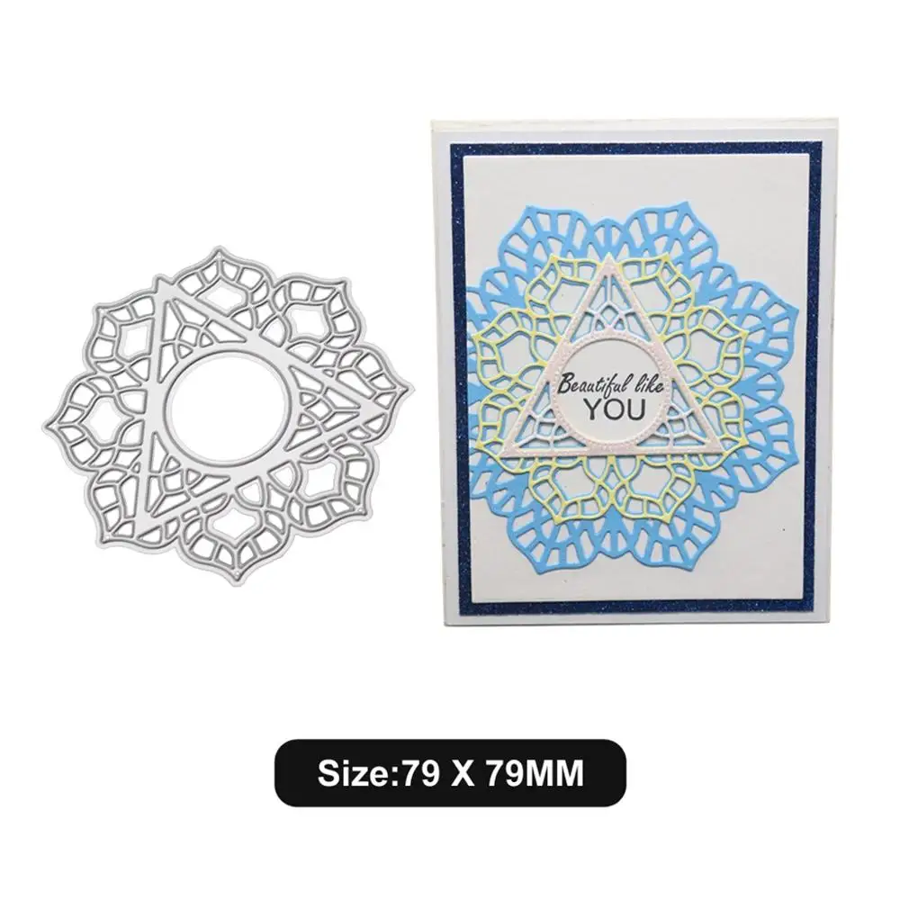 Треугольные штампы с цветами для изготовления открыток металлические высечки