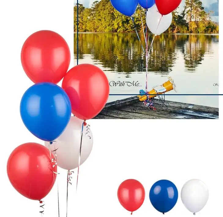 Red D blue White 20 шт./лот мяты зеленые шары или белый латексный шар 10 дюймов Тиффани синие вечерние принадлежности свадебное событие Вечеринка День Рождения Декор - Цвет: Red D blue White