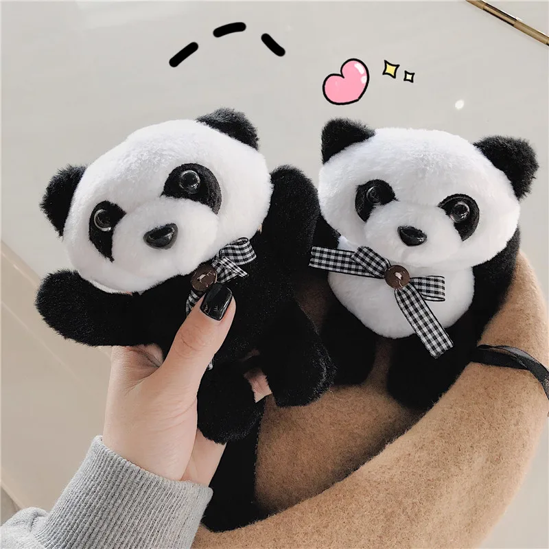 Чехол для AirPods симпатичный плюшевый чехол с пандой беспроводных наушников Apple