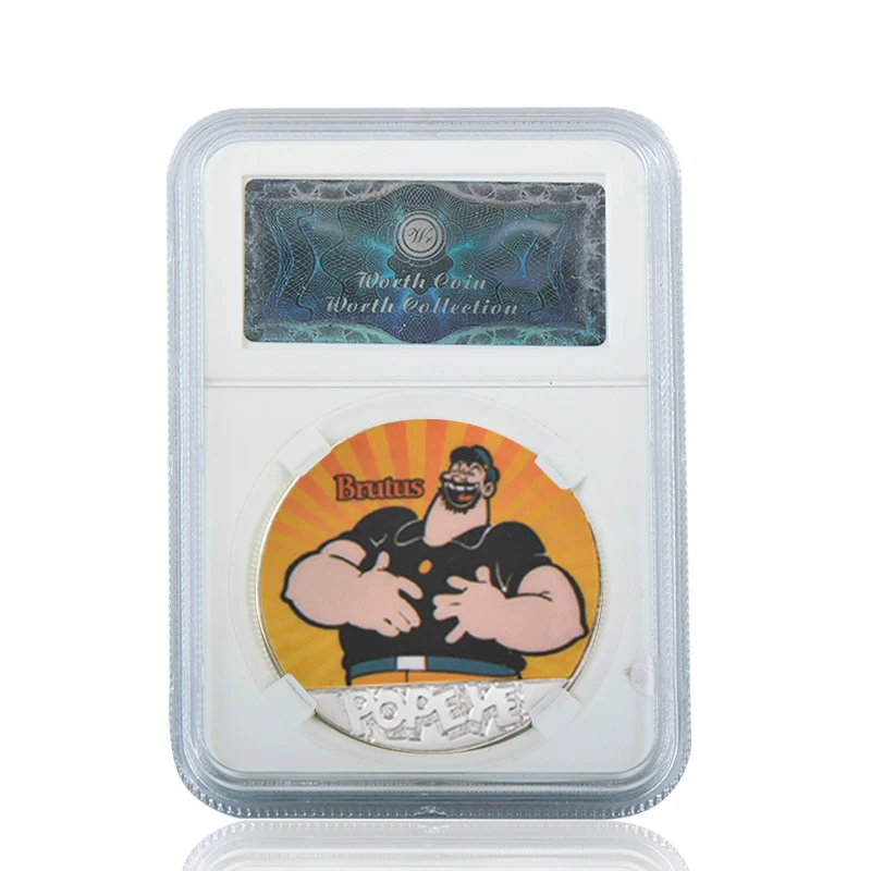coin with case 5 WR Popeye Посеребренная металлическая копия монет мультяшный персонаж копия монеты коллекционные вещи Россия Подарки на день рождения сувениры - Цвет: coin with case 5