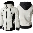 Куртка мужская флисовая размера плюс, повседневный свитшот, однотонная спортивная одежда, с воротником-стойкой, Осень-зима