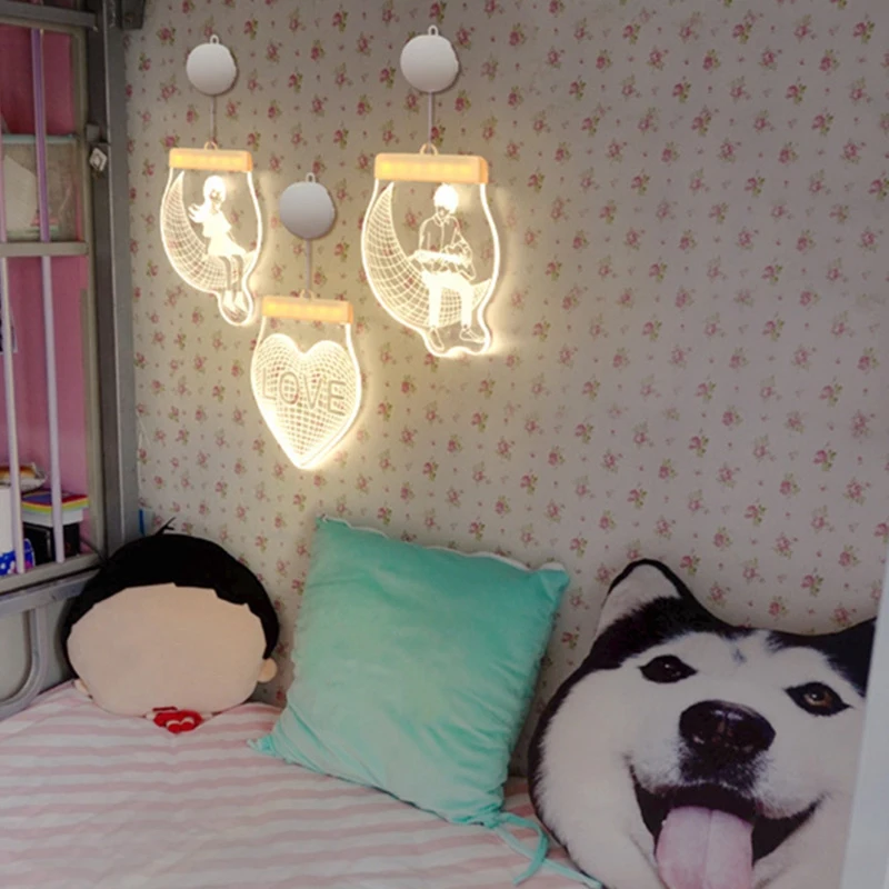 

3D Disc Hanging Light LED Window Decoration Room Decoration Battery Light Room Decoration Light