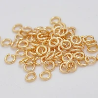 100pcs routine 24k gold color high quality plated brass open jump rings multi size split wholesale diy jewelry making findings
