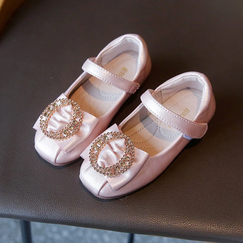 

Children's Diamond Shoes 2021 Spring New Girl Princess Korean Fashion Single Student Dance Dancing shoe British Girls Flats