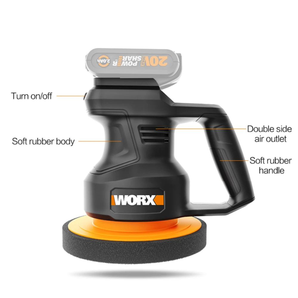 Worx 20V электрическая полировальная машинка для автомобиля машина WX858.9 переменной