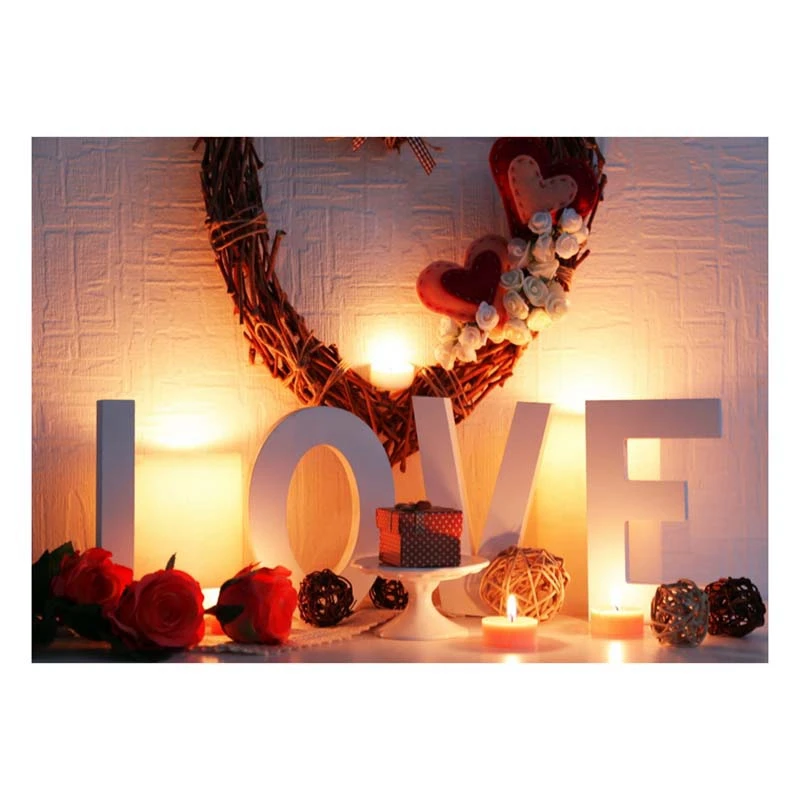 

QRJ-19 Valentine's Day Photography Backdrops Love Heart Decor Adult Photo Booth Background for Photo Studio Props