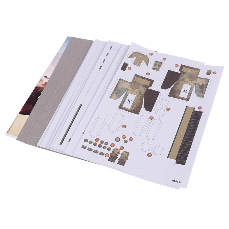 Карточка из бумаги модель строительные наборы игрушки танк сделай сам 3D 1:35