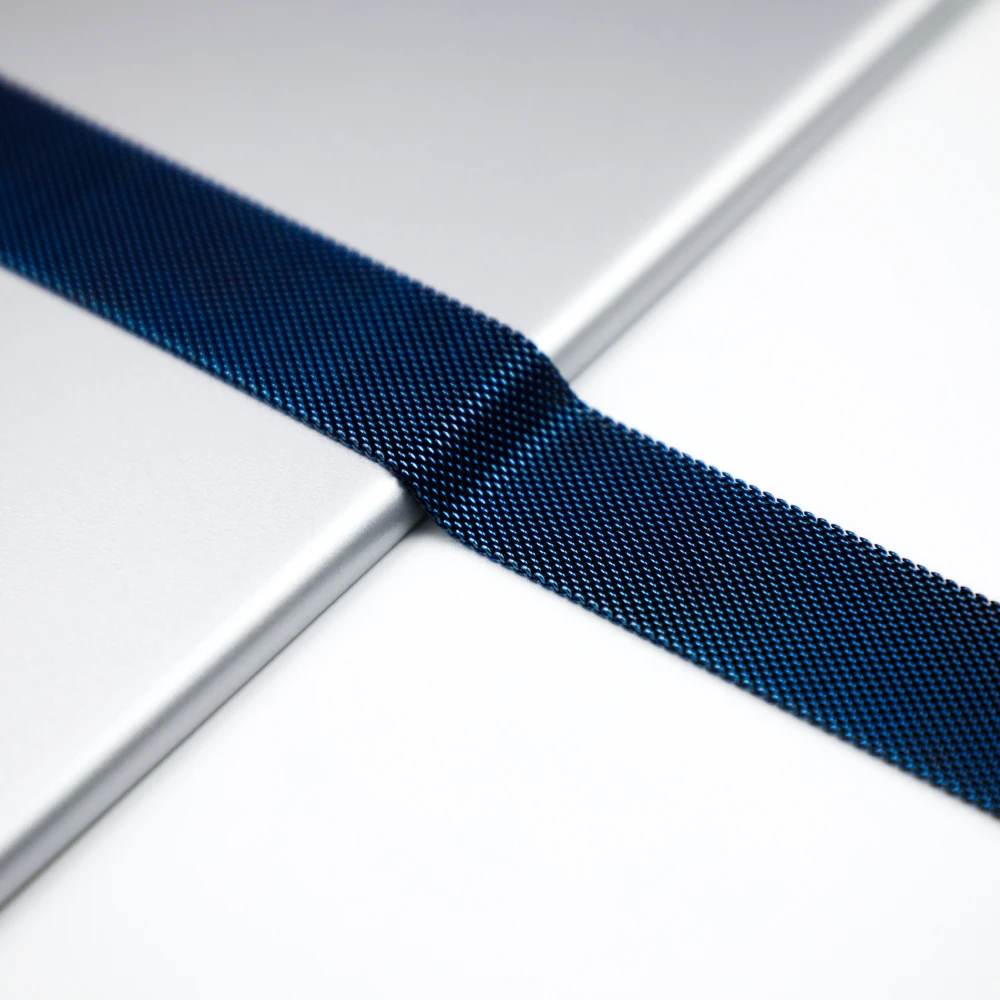 blue Ремешок из нержавеющей стали для apple watch 5 4 band correa apple watch 44 мм 40 мм 42 мм 38 мм iwatch 5 4 3 2 1 Миланский петельный ремень - Цвет ремешка: blue