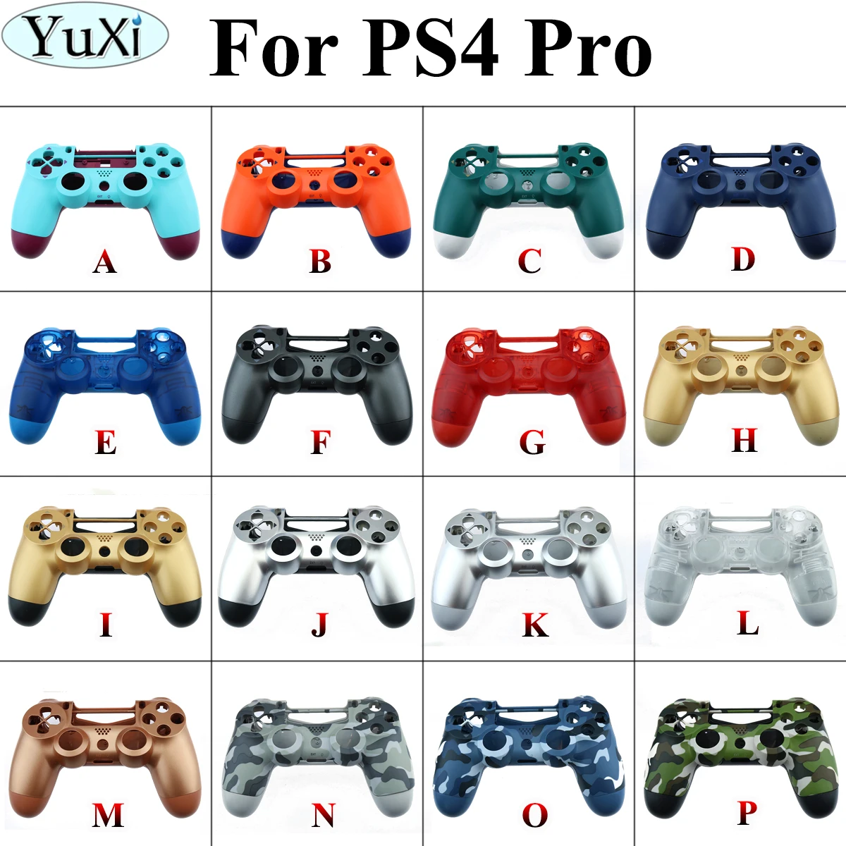 YuXi для sony для PS4 Pro тонкий контроллер пластик JDS 040 JDM-040 чехол Передняя Задняя крышка корпус с кнопками мод комплект