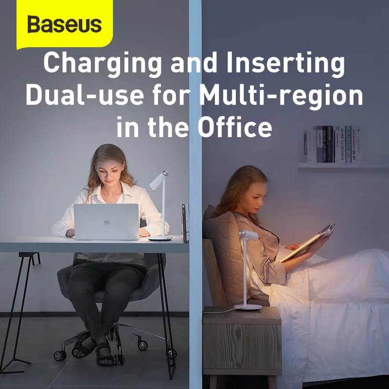 Baseus Desk Lamp Dimmable Reading light Eye Protect 3000K/3700K/5000K LED stand Light Touch Switch USB Rechargeable Table | Освещение
