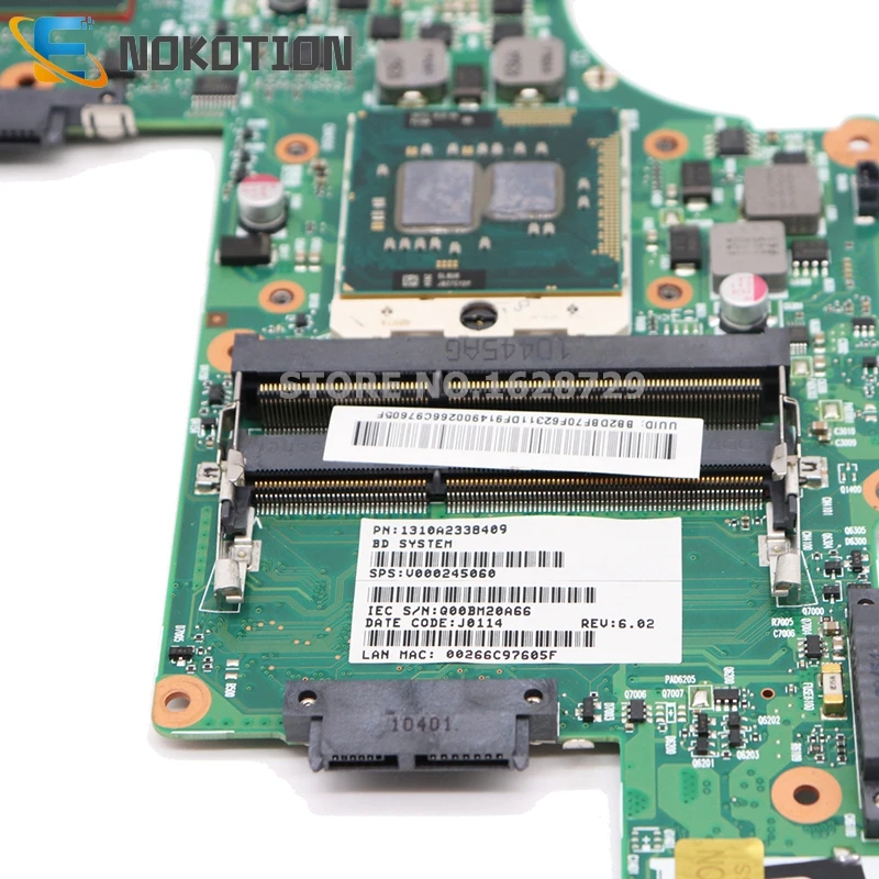 NOKOTION V000245060 6050A2338401-MB-A02 для Toshiba satellite L630 материнская плата ноутбука HM55 DDR3