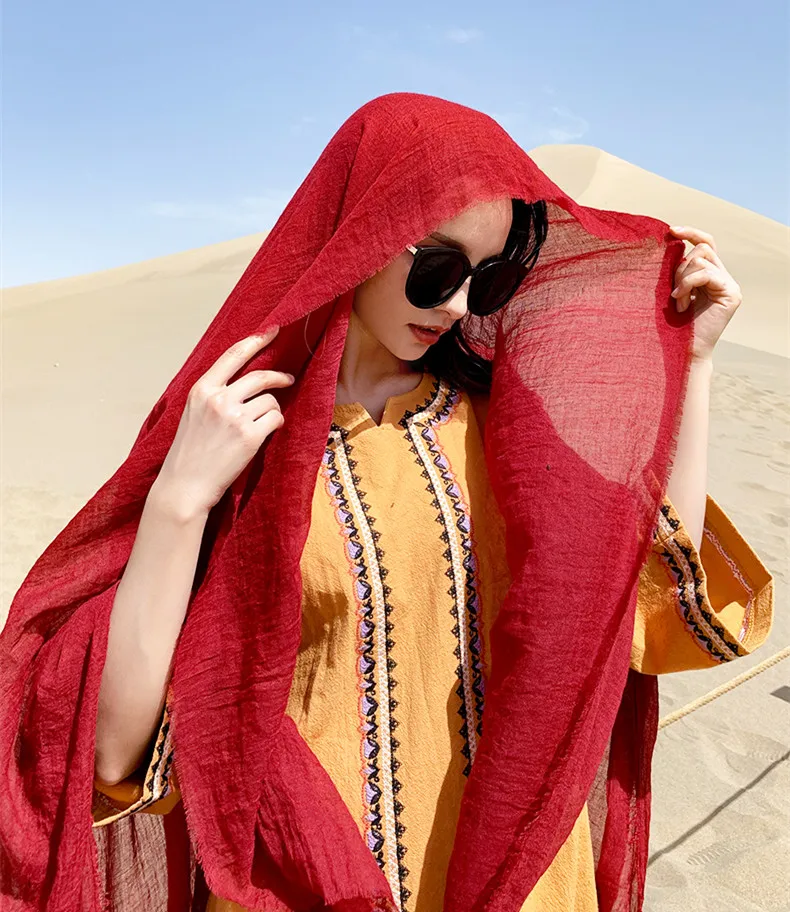 Шарф для пустыни Женская Солнцезащитная шаль побережья в национальном стиле