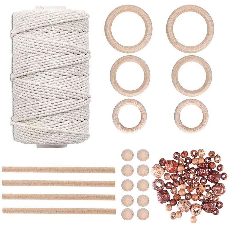 М кружевная веревка кружевной Настенный комплект 70 деревянных бусин 4 шт