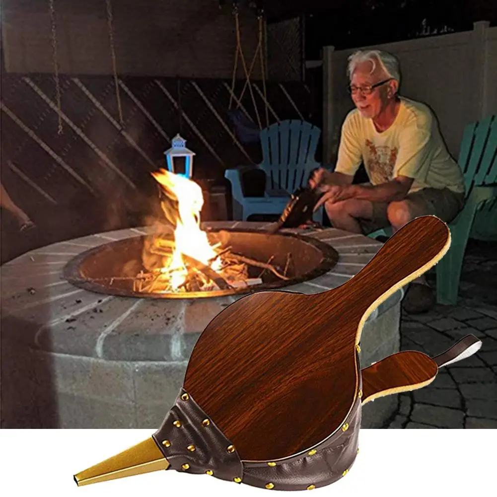 Wooden Hand Bellows Fireplace Blower 43x19cm Traditional Stove Fires Lighter Fan for Home DIY Picnic Camping Hiking Air | Инструменты