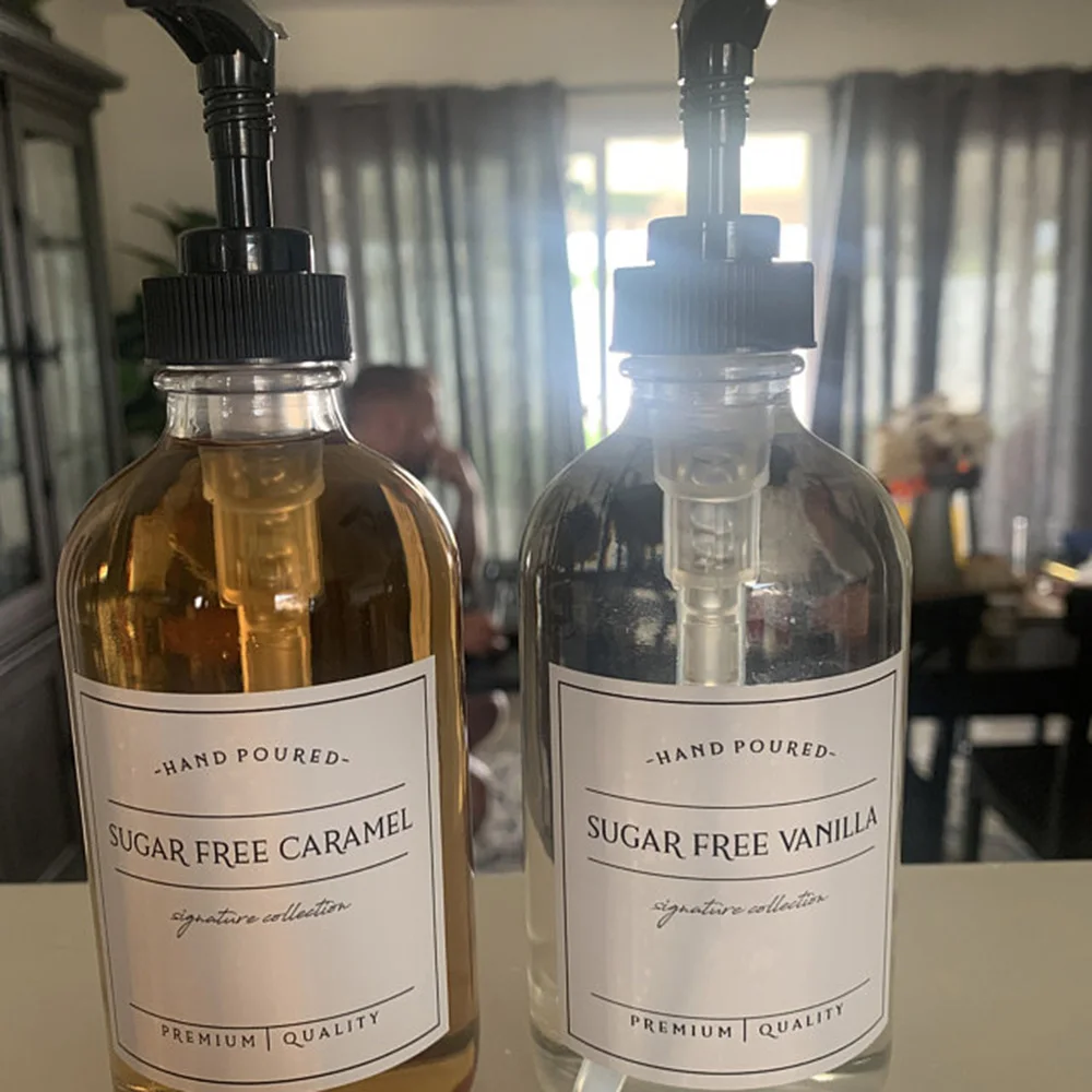 Пользовательские Кофе сироп водонепроницаемый ярлык кофе вкус этикетки бар 8