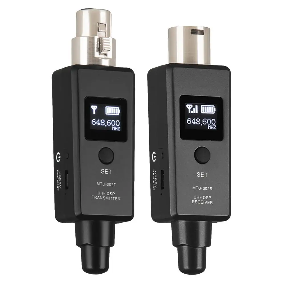 

Wireless Transmitter Microphone Reception System XLR Connection Built-in Rechargeable Battery For Dynamic /condenser Mic