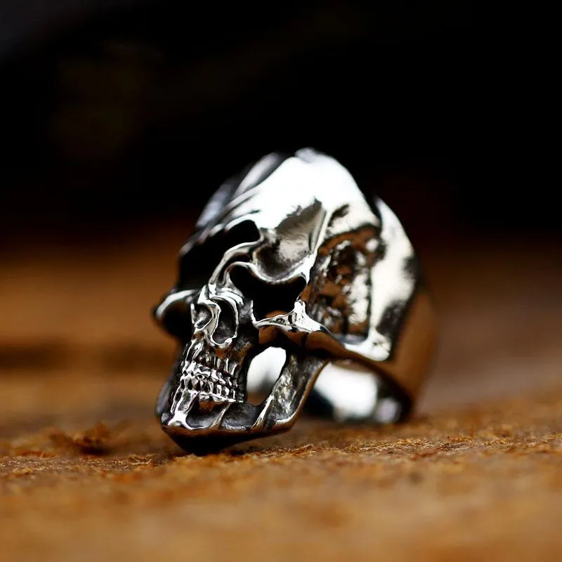 

Vintage Men's Silver Color 316L Stainless Steel Skull Ring Gothic Punk Satan Devil Skull Ring Cool Men's Rock Biker Jewelry Gift