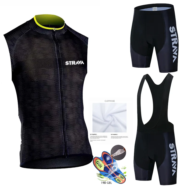

STRAVA 2021 велосипедный жилет Roupa Ciclismo MTB велосипедная Одежда Мужской Sumemr без рукавов велосипедный комплект дышащая велосипедная одежда