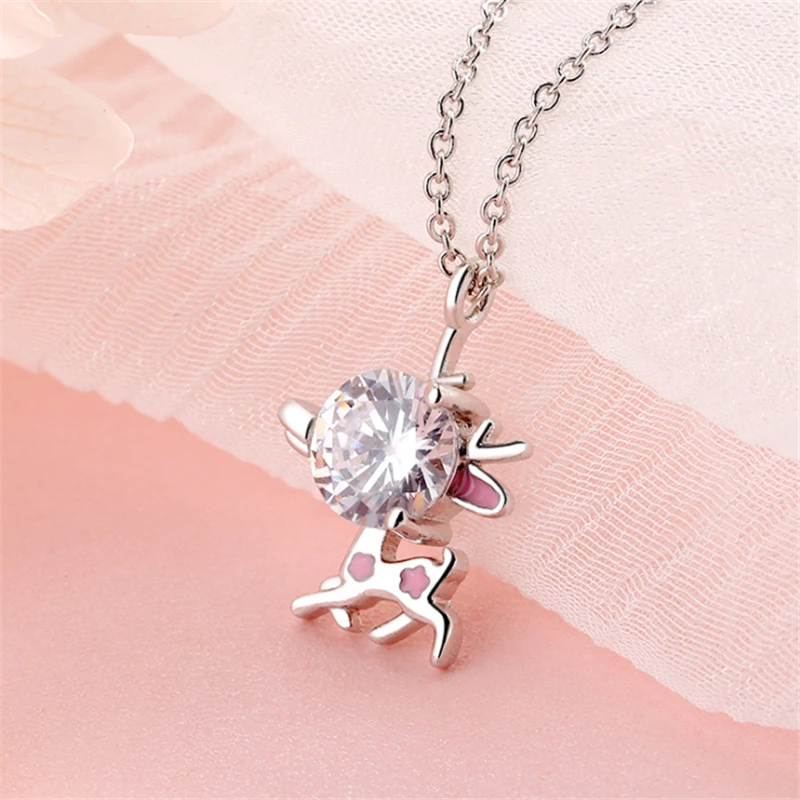 Новое поступление 2019 милое забавное ожерелье с кулоном в виде лося для женщин