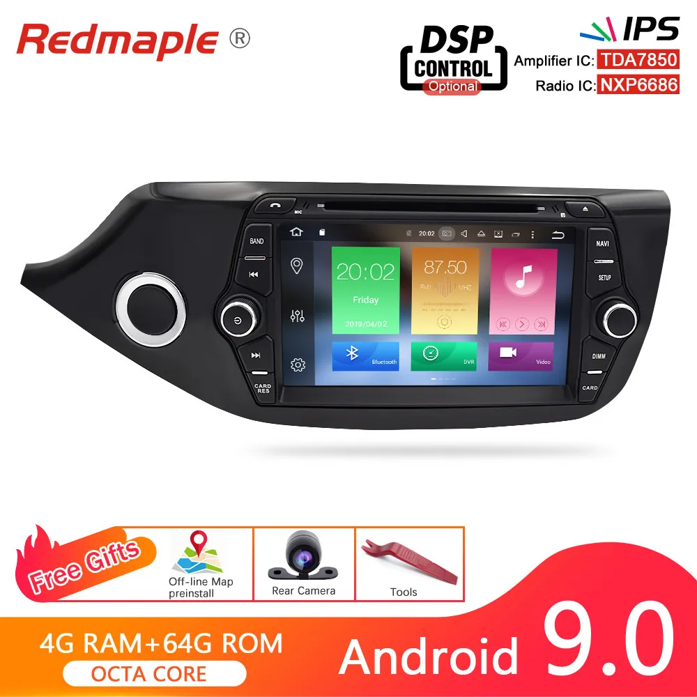 Android 9,1/9,0 автомобильный Радио gps навигация Мультимедиа dvd-плеер для Kia Ceed 2012 2013 RDS wifi стерео ips экран - Цвет: Android 9.0