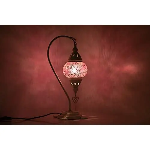 Турецкая лампа LaModaHome Снежная розовая Тиффани на заказ 2021 мозаичное витражное