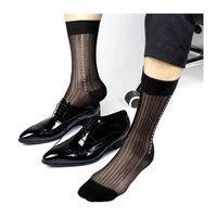 mens silk formal socks visible see through sexy males suit socks 6 colors available retail wholesale free shipping
