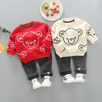 autumn winter 1 4y boys cartoon t shirt pants 2pcssets baby girls clothes infant outfit fashion kids toddler tracksuits