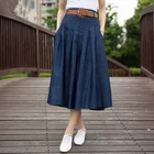 Длинная джинсовая юбка, элегантная длинная джинсовая юбка с широким поясом, 6XL, лето 2021 г., новинка размера плюс