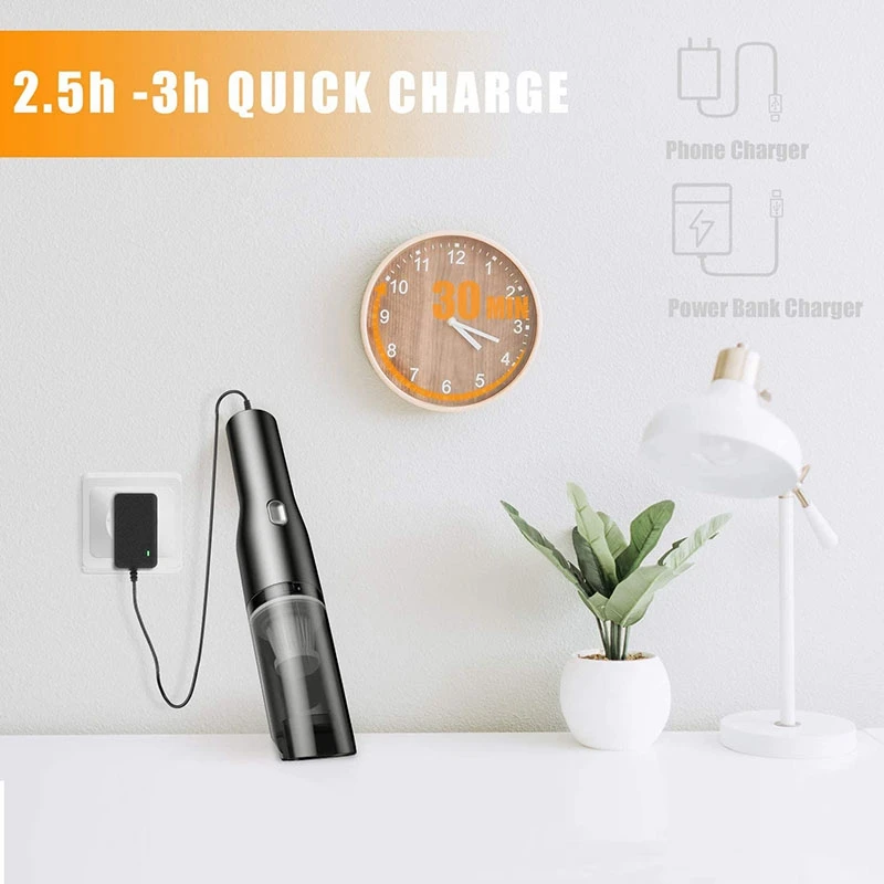 Автомобильный пылесос с HEPA-фильтром кПа портативный мини-пылесос для влажной и