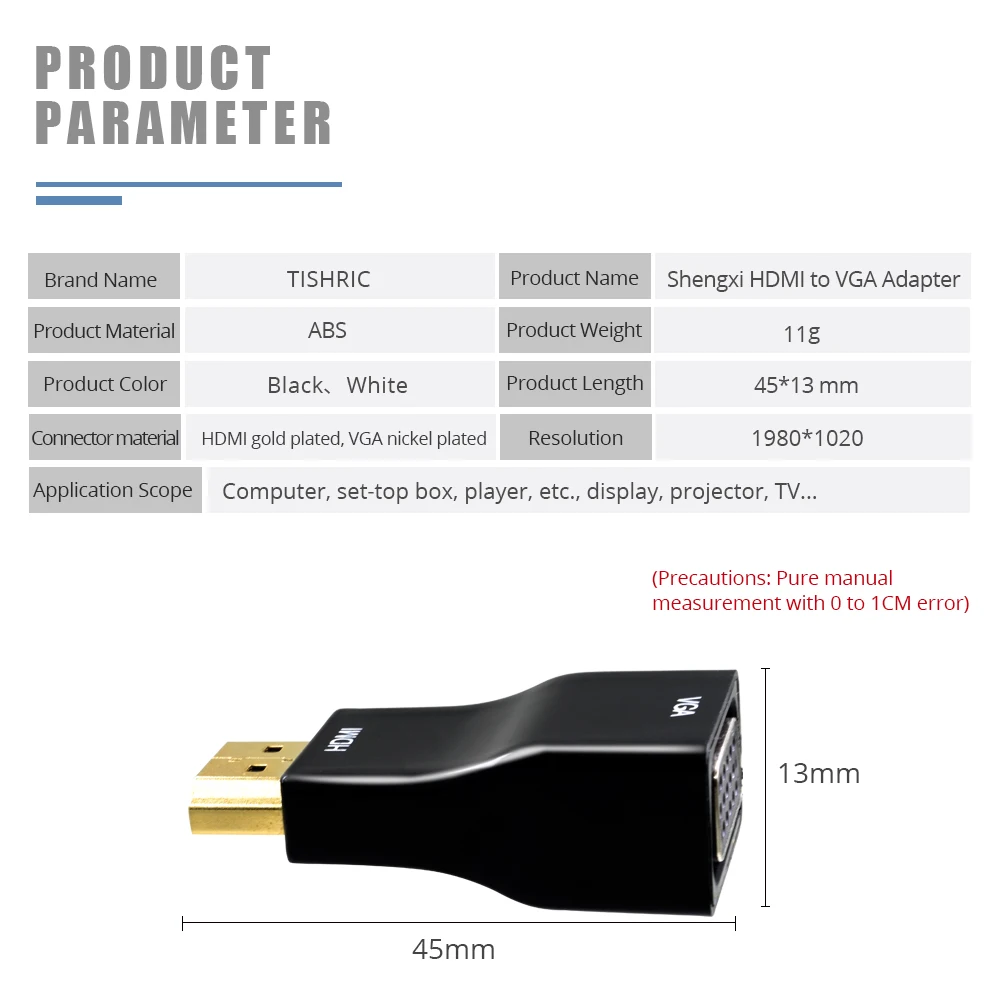 TISHRIC HDMI к VGA HD видео 1080P цифровой аналоговый аудиоконвертер в коробке адаптер HDMI VGA для ПК ноутбука ТВ коробка проектор