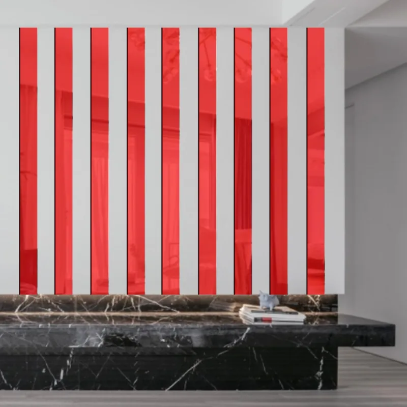 Acrylic Mirror Surface Wall Stickers Striped Design Living Room Modern Decoration | Дом и сад