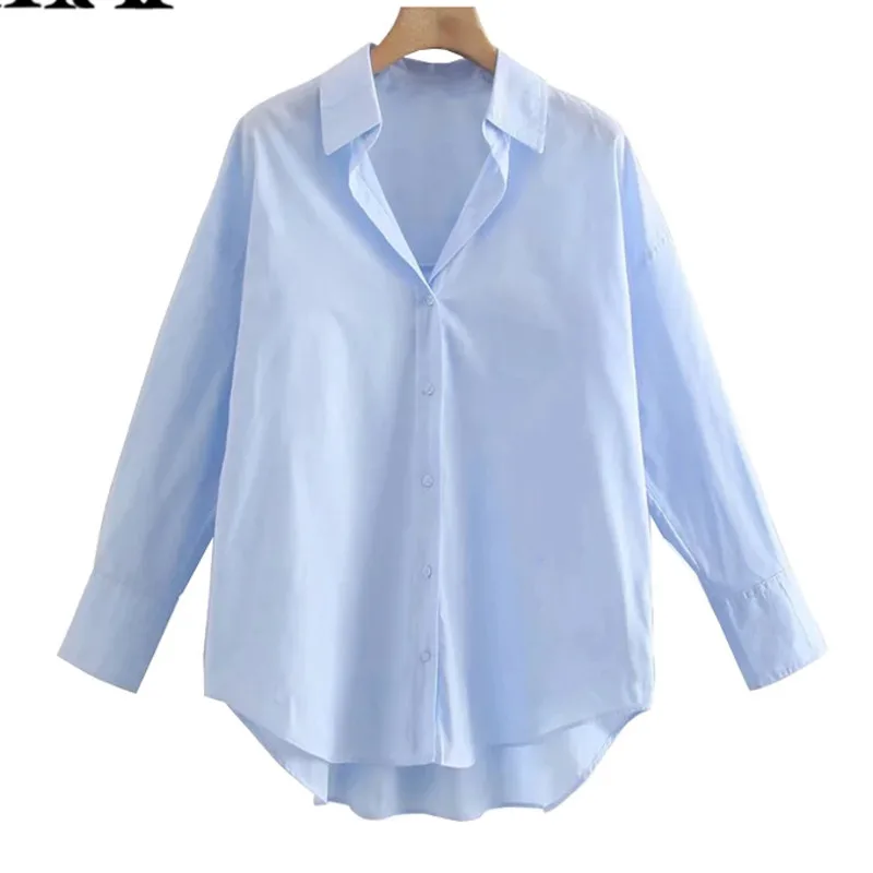 Блузка Catte Женская на пуговицах модный свободный поплиновый Топ винтажная