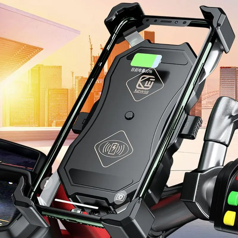 

3.5-6.5 inch Phone Holder Motorcycle QC3.0 Wireless Charger Handlebar Bicycle Bracket Quick Charge USB Charger GPS Mount Bracket