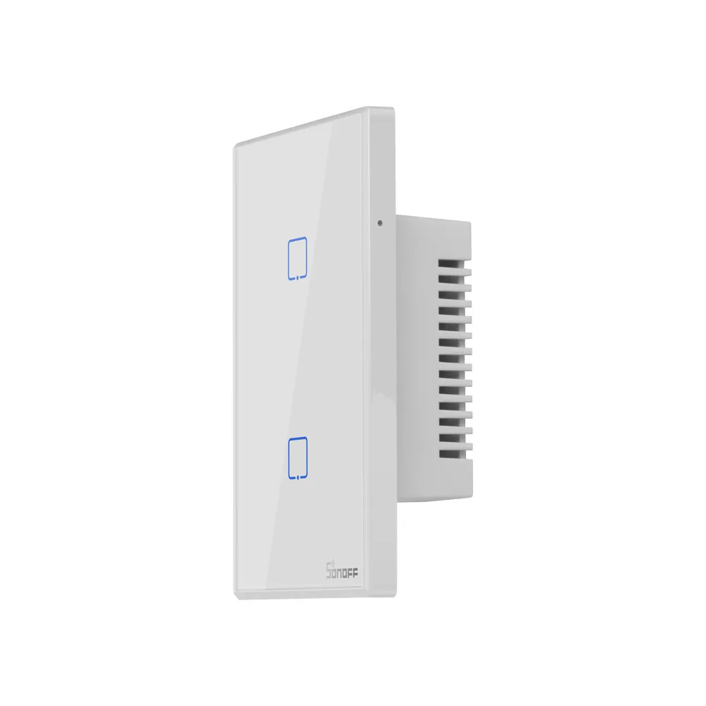 SONOFF T2US TX Smart WiFi настенный сенсорный выключатель с рамкой для умного дома Автоматизация 433 RF/Voice/APP/Touch control - Цвет: 2 Gang
