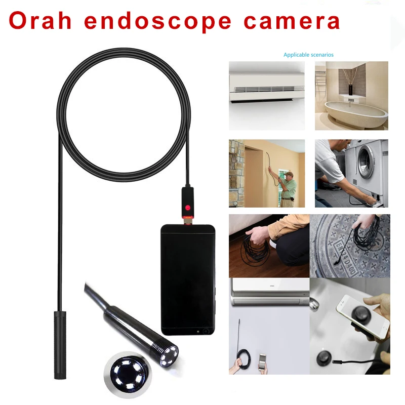 Usb камера эндоскоп с мягким проводом 7 мм для ПК и телефонов Android функцией OTG