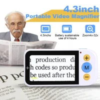 ultra clear 4 3 inch portable handheld magnifying glass 2x 32x electronic visual aid for reading newspaper reading magnifier