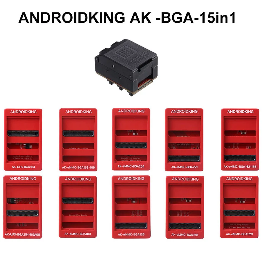 MOORC Androidking AK BGA памяти на носителе eMMC 15 в 1 адаптер для RIFF Box Медуза pro II коробка