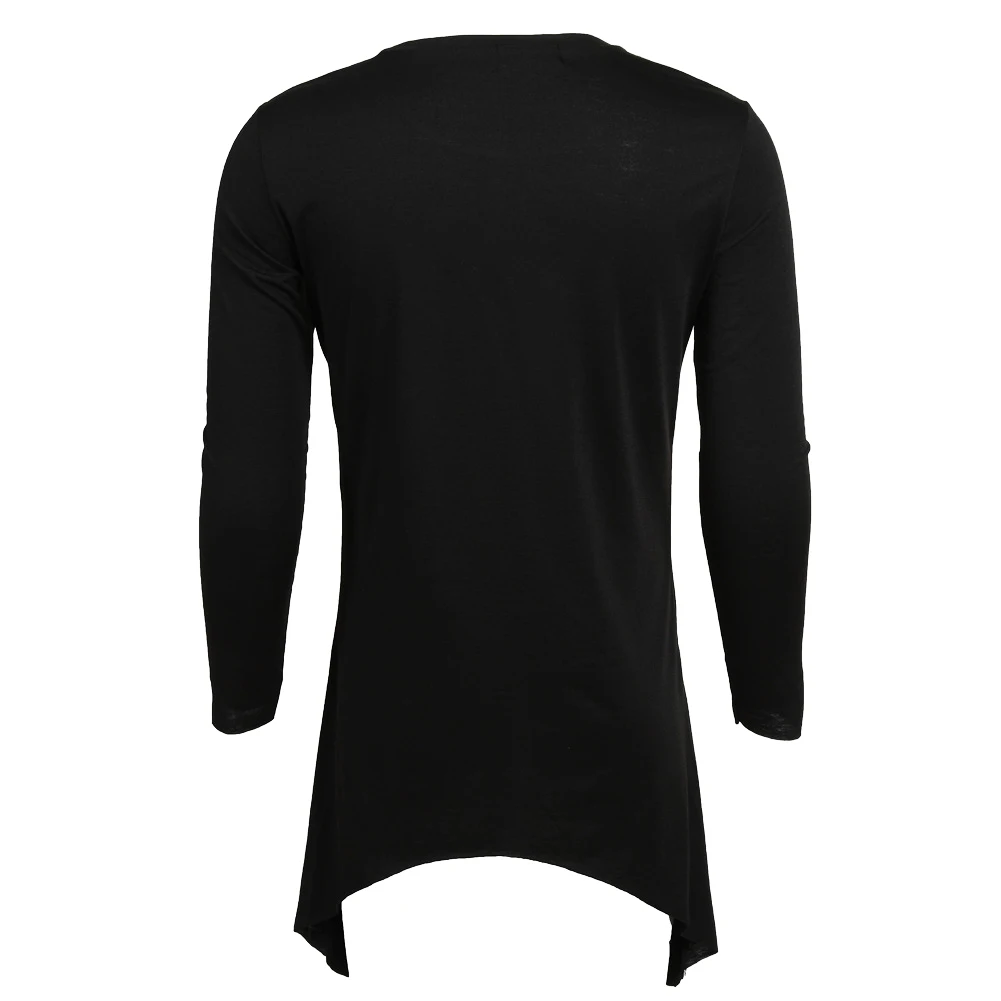 2019 Модные мужские многоярусные ласточкин хвост длинная футболка Топ сплошной