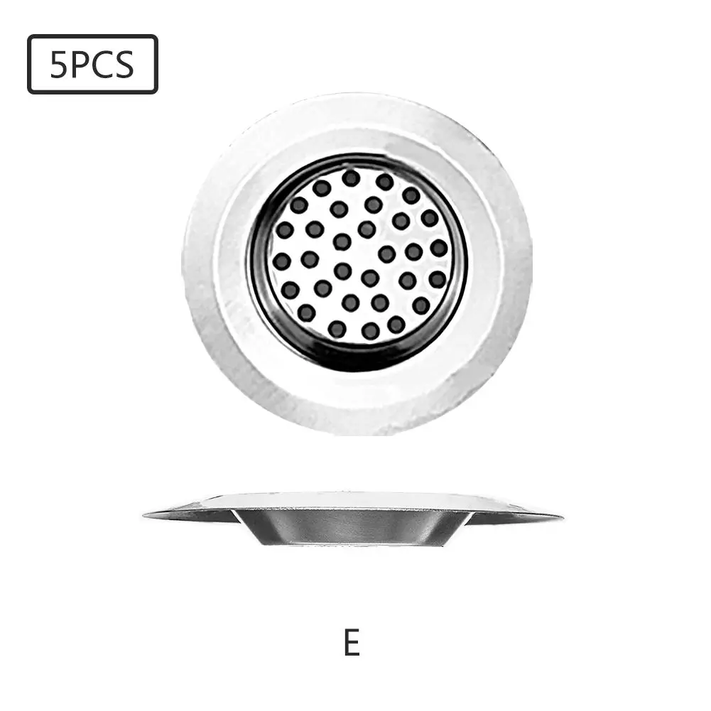 E 65mm 5PCS 5 шт. кухонные фильтры для раковины волосы в ванной Catcher пробка для сливного отверстия ловушка фильтра металлическая Раковина фильтр Дуршлаг - Цвет: E 65mm 5PCS