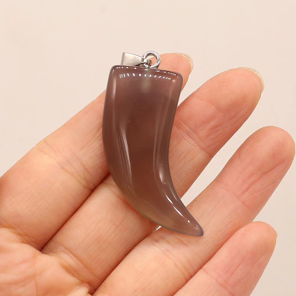 Подвеска В Форме Рога для изготовления ювелирных изделий своими руками ожерелье серьги аксессуары 17x48 мм