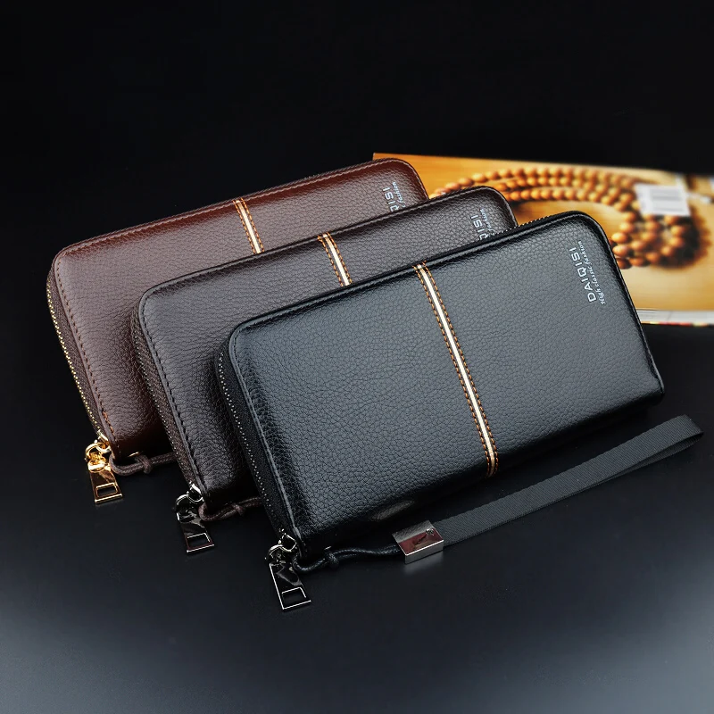 

New Men's Long Wallet Casual Clutch Large Capacity Wallet Mobile Phone Bag for Male Fashion Zipper Business Wallet