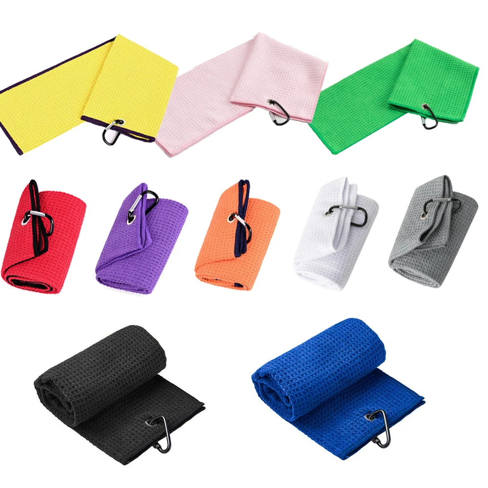 

40*60CM Microfiber Golf Towel With Carabiner Clip Hook Soft Hand Towel Outdoors Sports Golf Sports Running Yoga Cleaning Towels