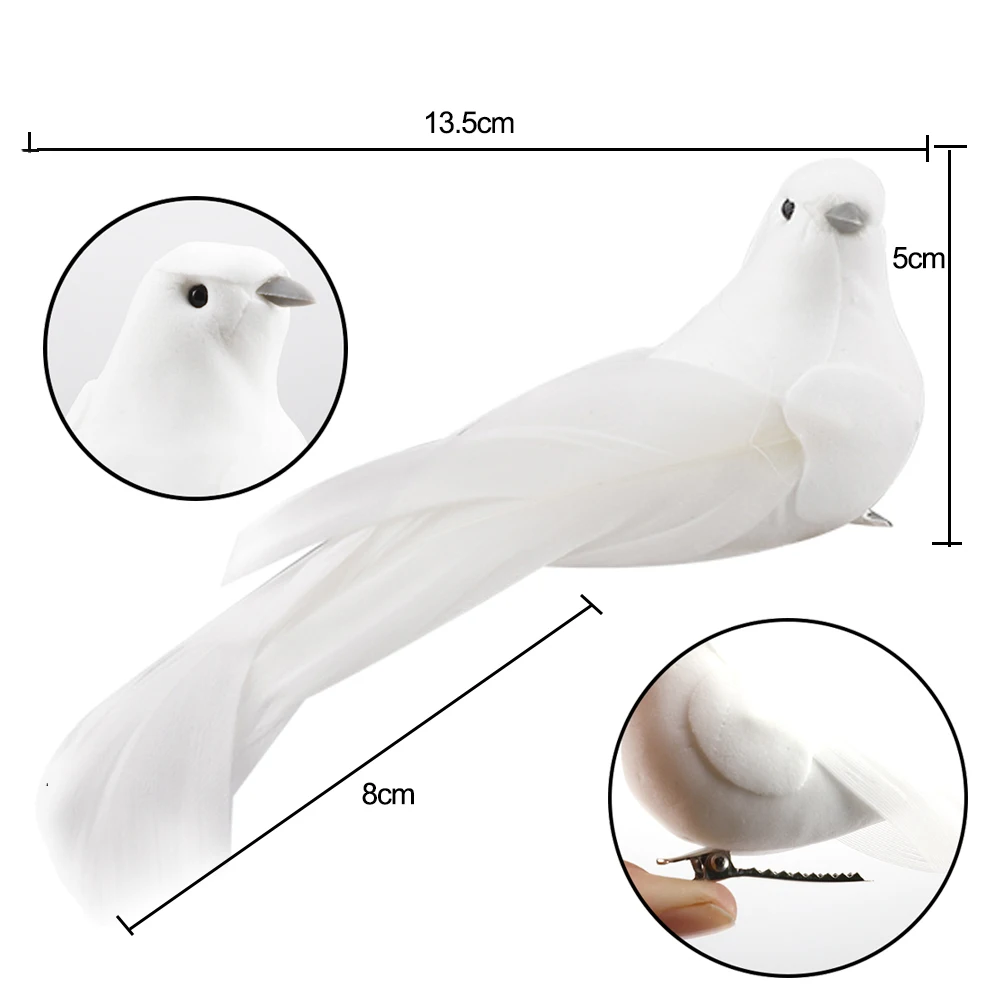 

Artificial Birds Clip on Feather Birds Christmas Wedding Artificial Birds Tree Craft Ornaments Foam Monden Simulation Bird