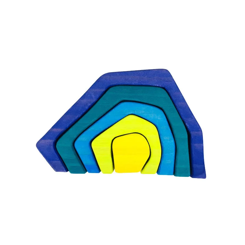 Радужные блоки деревянные игрушки для детей геометрические строительные