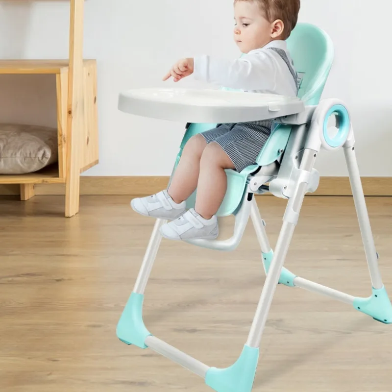 Baby dining chair high light fortable plastic PP kids chair children's simple multi-functional eating seat blue household
